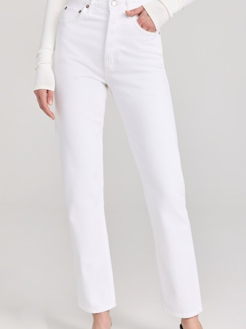 NWOT AGOLDE 90s Pinch Waist in Marshmallow size 25